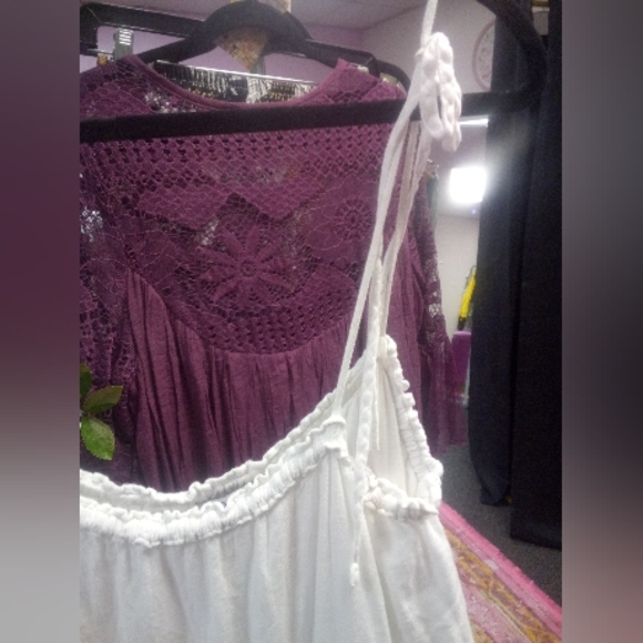 RAILS•Caralyn White Tie Strap Sleeveless Ruffle Tiered Mini Dress•LARGE - Picture 8 of 16